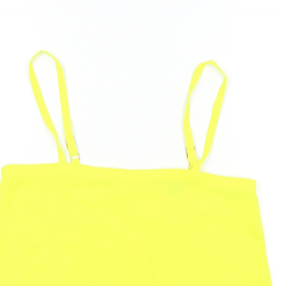 Womens UK Size 8 River Island Yellow Basic T-Shirt