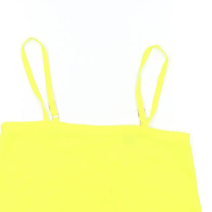 Womens UK Size 8 River Island Yellow Basic T-Shirt