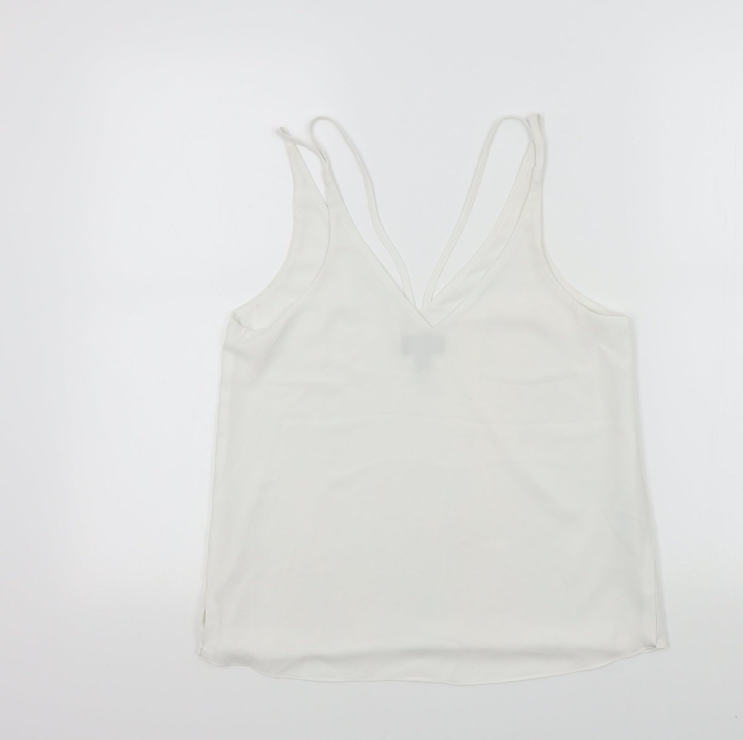 Womens UK Size 8 Topshop White Basic Polo