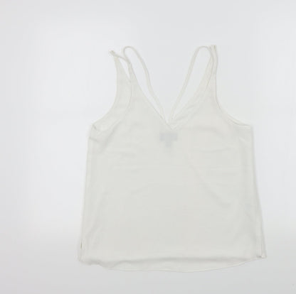 Womens UK Size 8 Topshop White Basic Polo