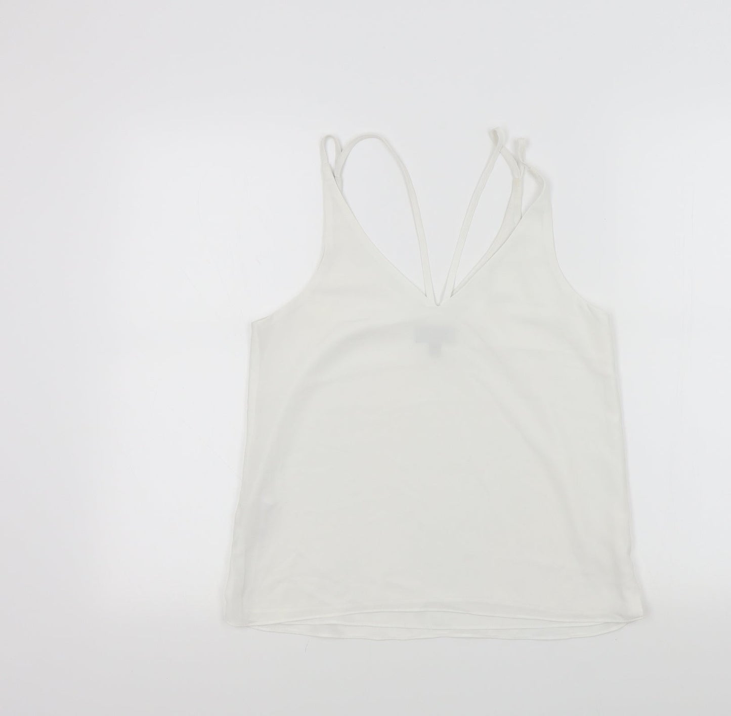 Womens UK Size 8 Topshop White Basic Polo
