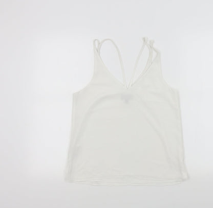 Womens UK Size 8 Topshop White Basic Polo
