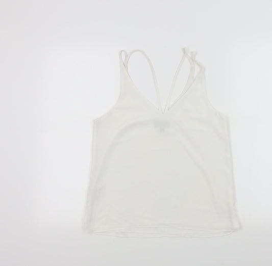 Womens UK Size 8 Topshop White Basic Polo