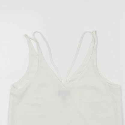 Womens UK Size 8 Topshop White Basic Polo