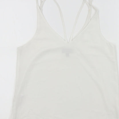 Womens UK Size 8 Topshop White Basic Polo