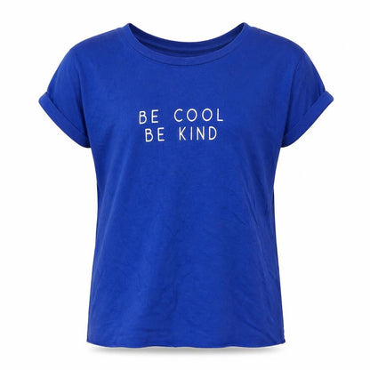 Front view of New Look girls’ blue basic t-shirt, size 9, years