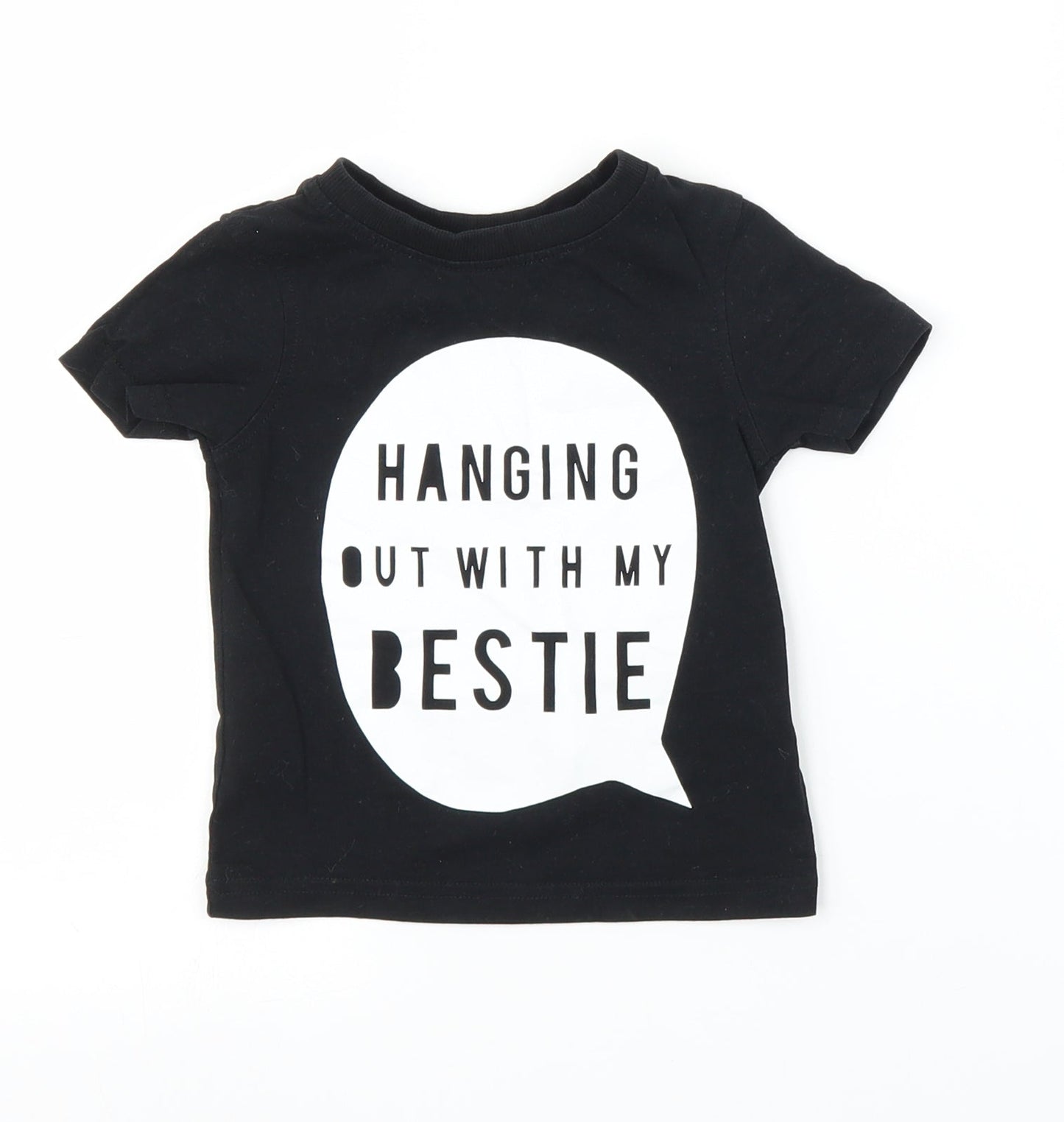 George Girls Black   Basic T-Shirt Size 12-18 Months