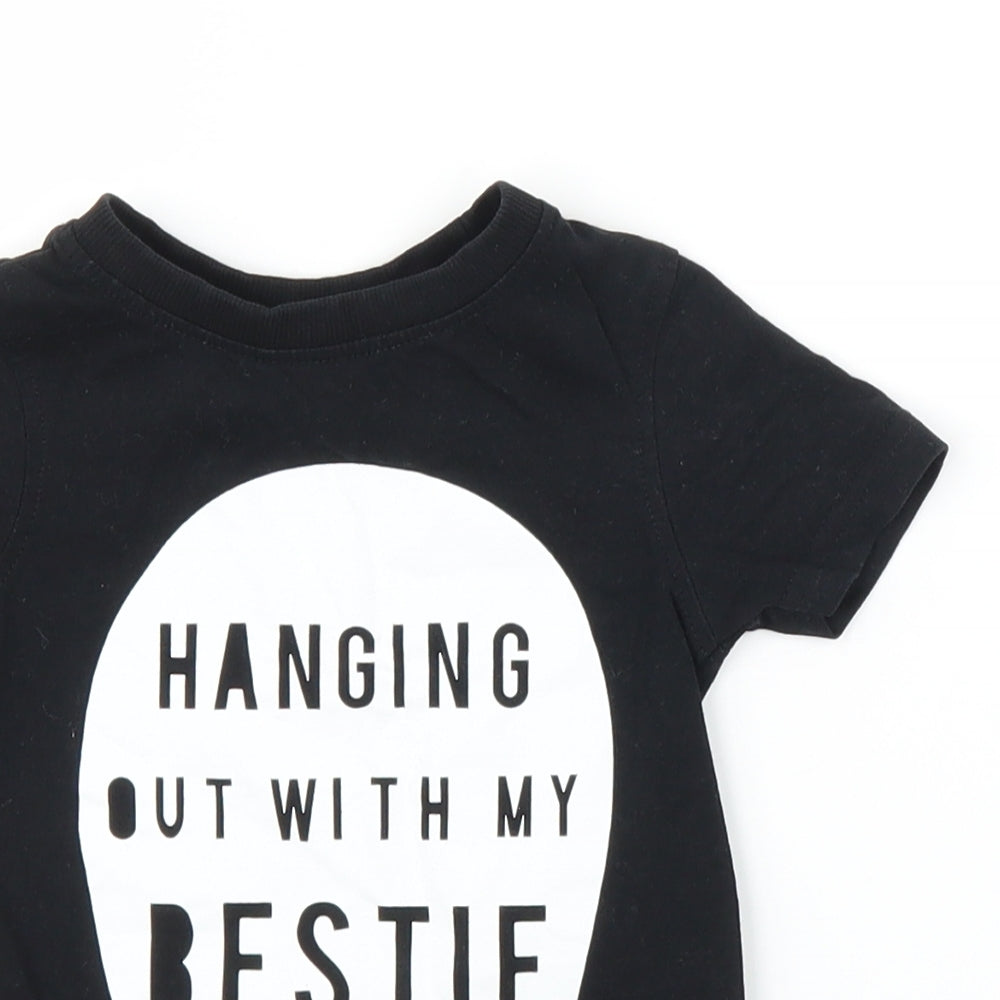 George Girls Black   Basic T-Shirt Size 12-18 Months