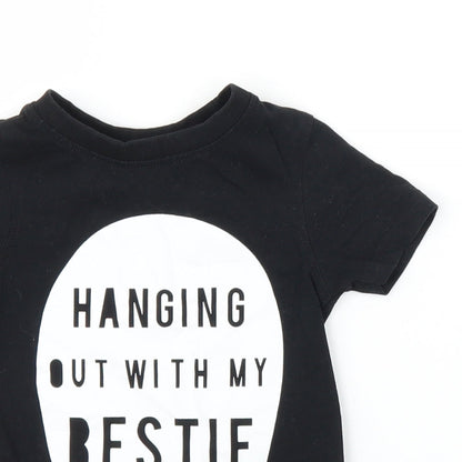 George Girls Black   Basic T-Shirt Size 12-18 Months