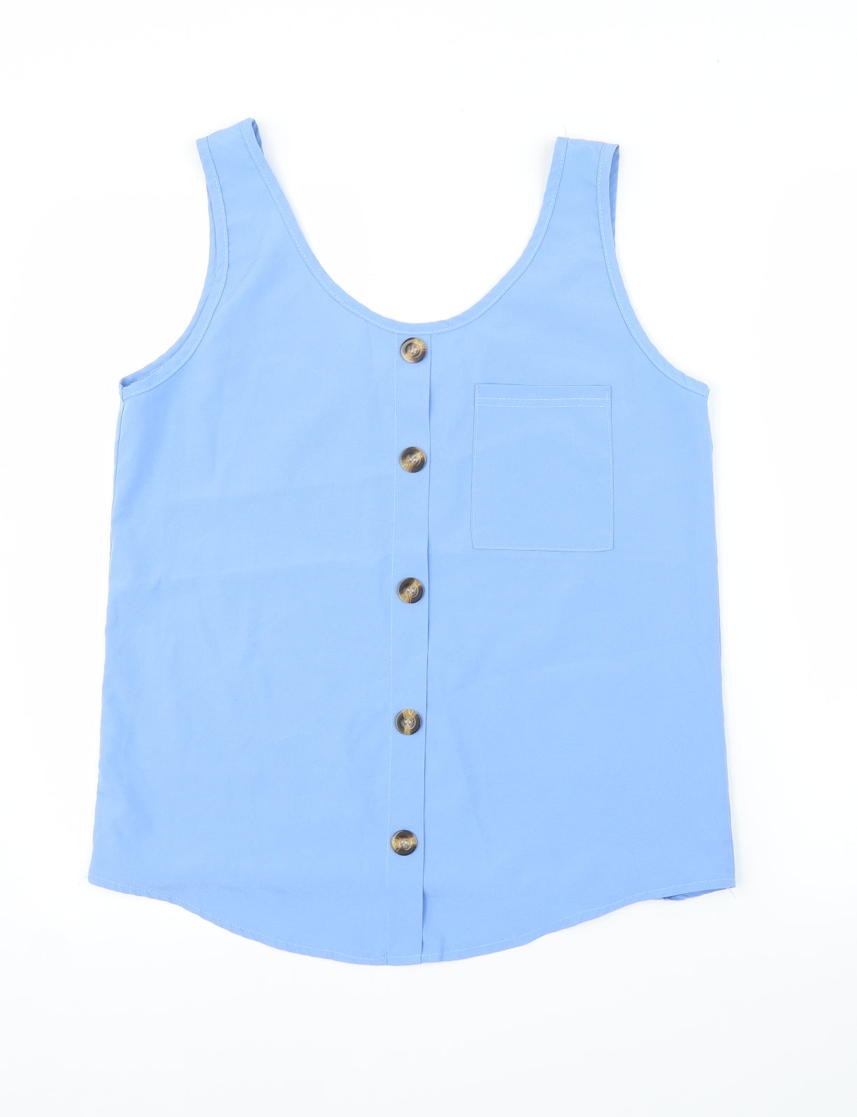 Womens UK Size M Preworn Blue Basic Blouse