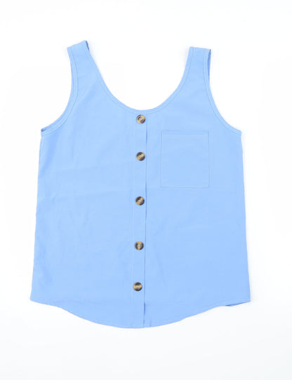Womens UK Size M Preworn Blue Basic Blouse