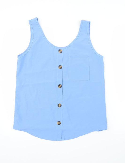 Womens UK Size M Preworn Blue Basic Blouse