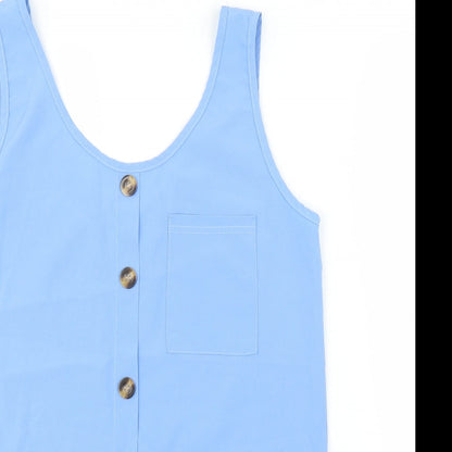 Womens UK Size M Preworn Blue Basic Blouse