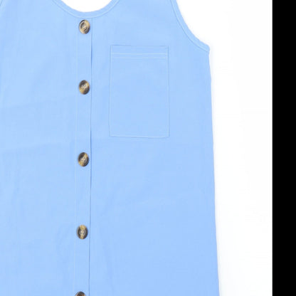 Womens UK Size M Preworn Blue Basic Blouse