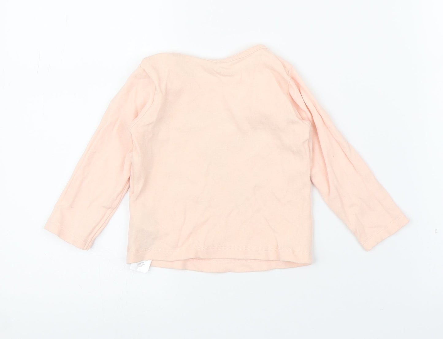 Primark Girls Pink Floral  Basic T-Shirt Size 12 Months
