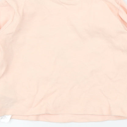 Primark Girls Pink Floral  Basic T-Shirt Size 12 Months