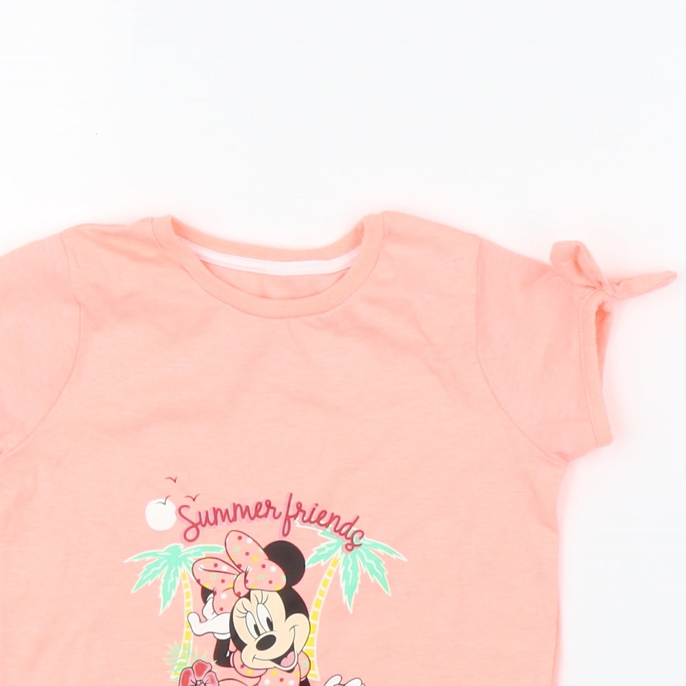 Primark Girls Pink   Basic T-Shirt Size 18-24 Months  - Disney