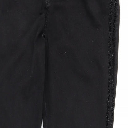 B. You Womens Black  Denim Skinny Jeans Size 14 L26 in