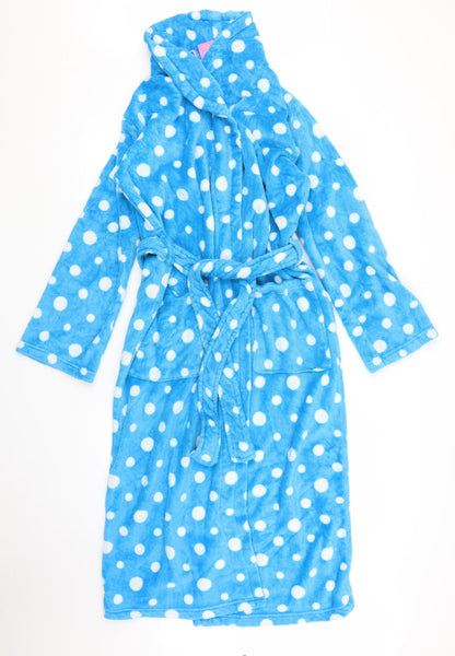 Lola & Coco Womens Blue Polka Dot  Chemise Robe Size S