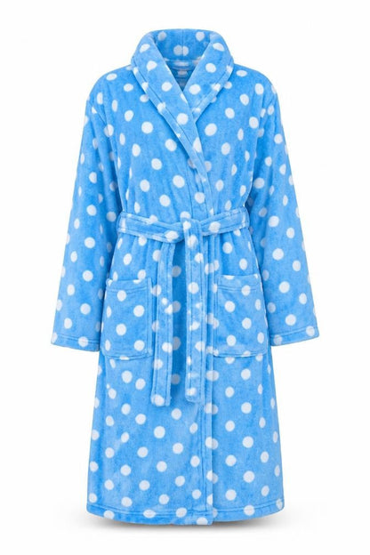 Lola & Coco Womens Blue Polka Dot  Chemise Robe Size S