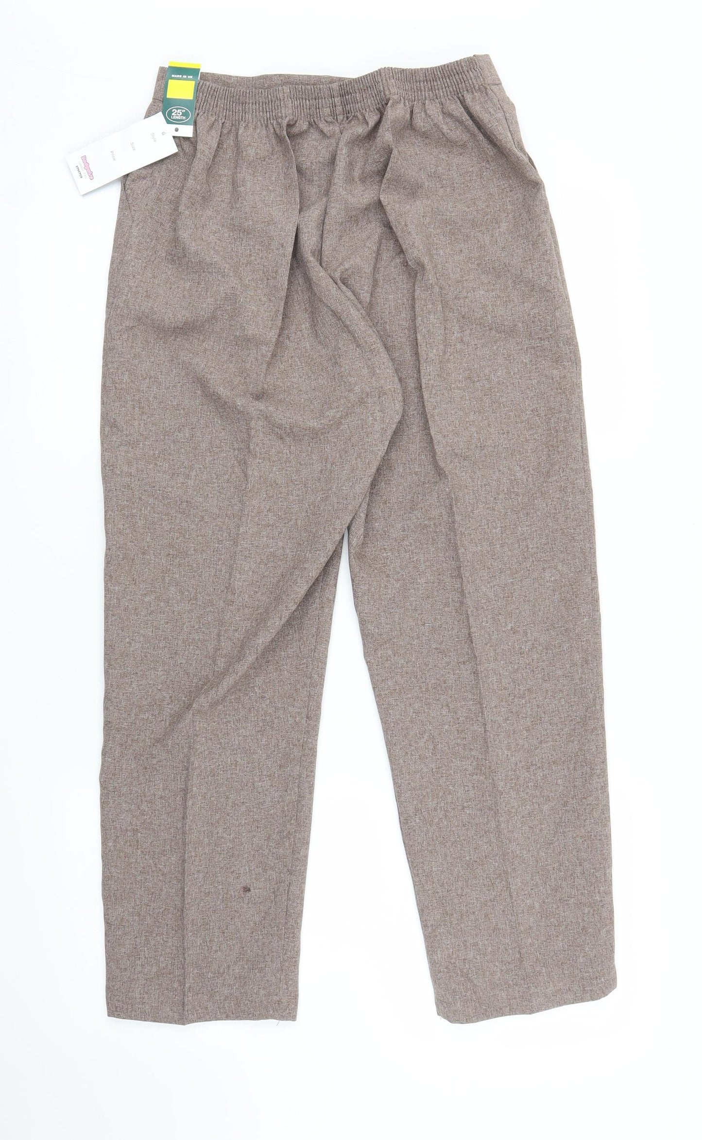 Womens UK Size S Preworn Regular Fit Pedal Pusher Brown Trousers