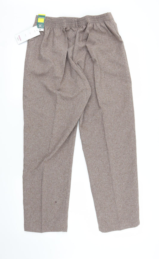 Womens UK Size S Preworn Regular Fit Pedal Pusher Brown Trousers