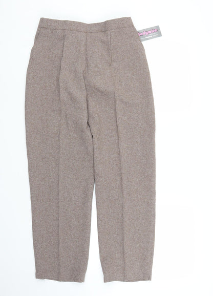 Womens UK Size S Preworn Regular Fit Pedal Pusher Brown Trousers