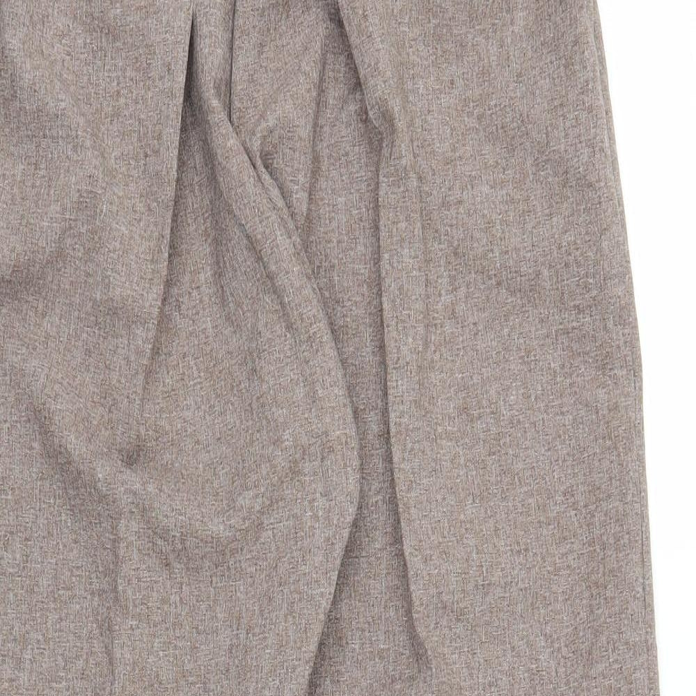 Womens UK Size S Preworn Regular Fit Pedal Pusher Brown Trousers