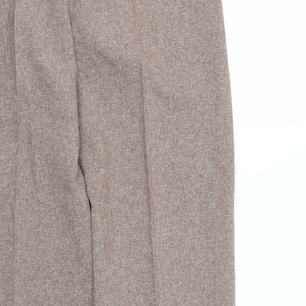Womens UK Size S Preworn Regular Fit Pedal Pusher Brown Trousers