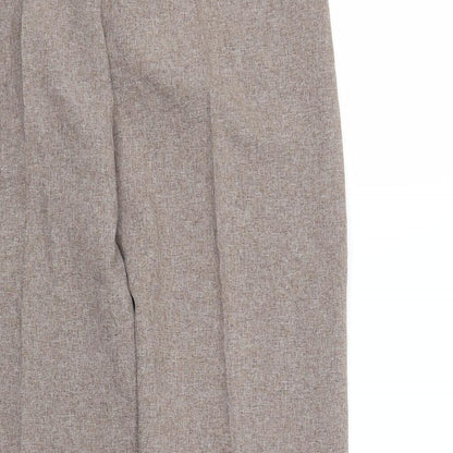 Womens UK Size S Preworn Regular Fit Pedal Pusher Brown Trousers