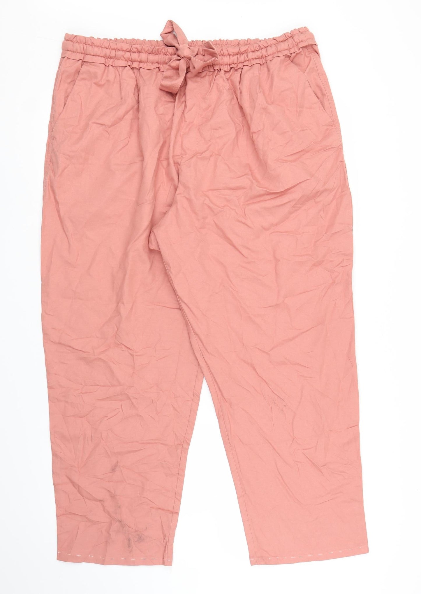 Womens UK Size XL Gap Regular Fit Capri Pink Trousers