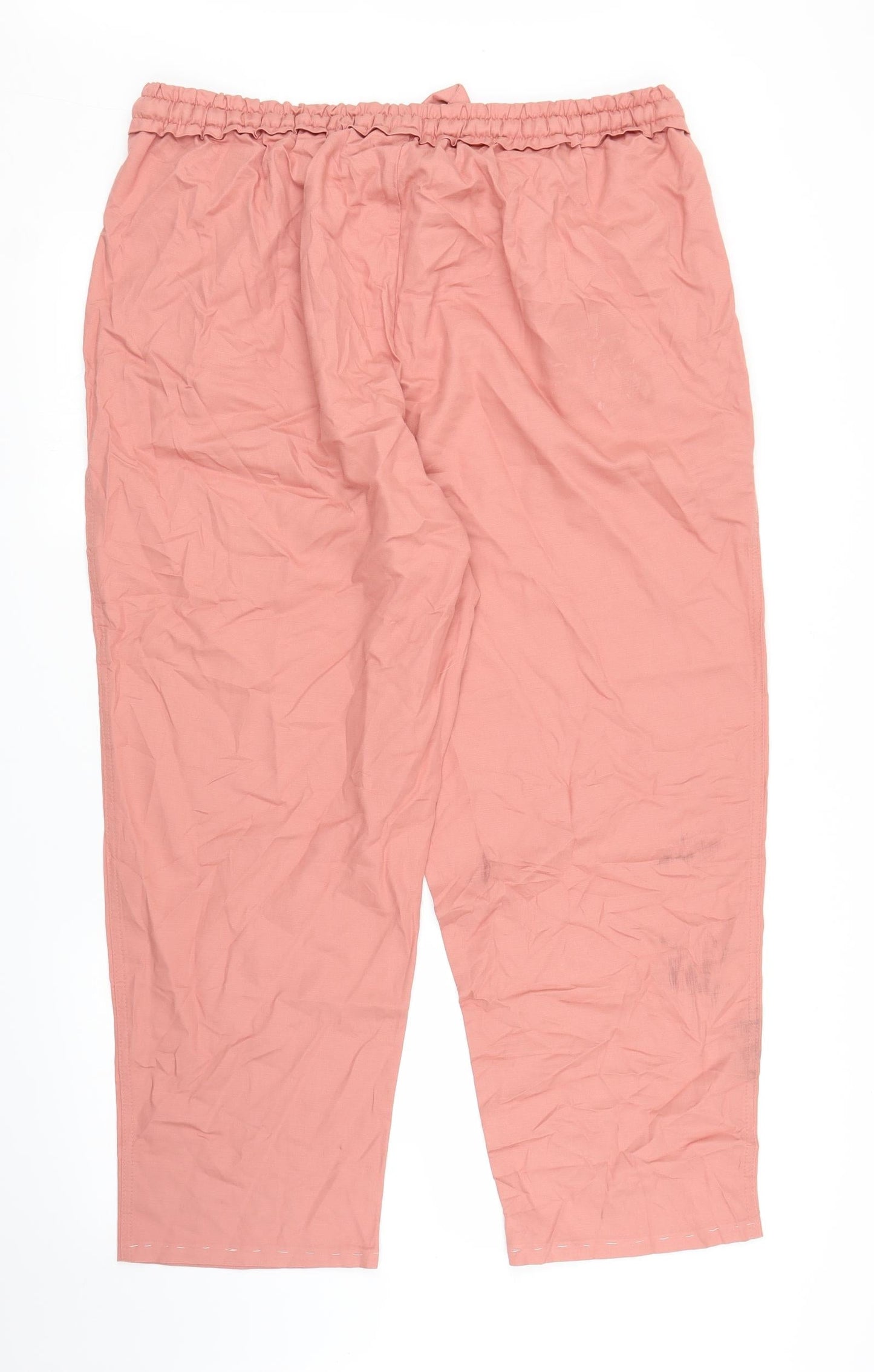 Womens UK Size XL Gap Regular Fit Capri Pink Trousers