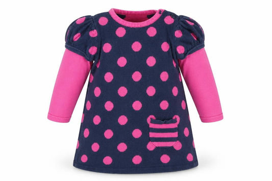 George Girls Blue Polka Dot  Jumper Dress  Size 3-6 Months  - Pink