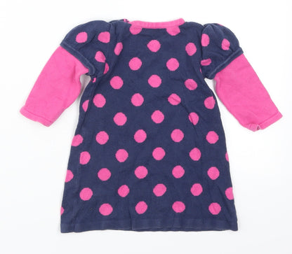 George Girls Blue Polka Dot  Jumper Dress  Size 3-6 Months  - Pink
