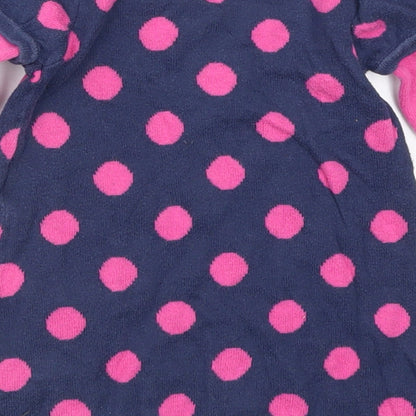 George Girls Blue Polka Dot  Jumper Dress  Size 3-6 Months  - Pink