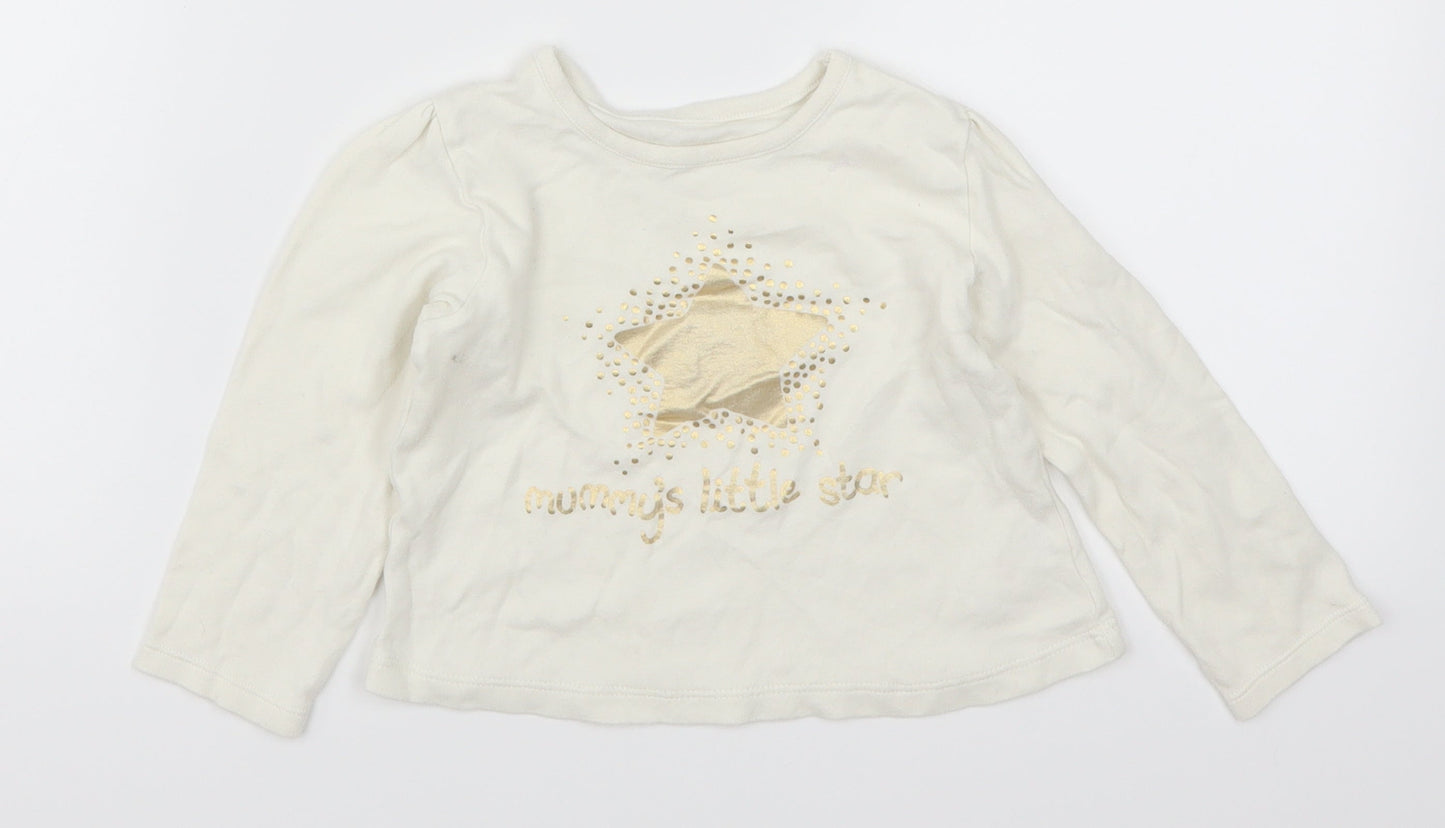 George Baby White   Basic T-Shirt Size 18-24 Months  - Mommy's Little Star