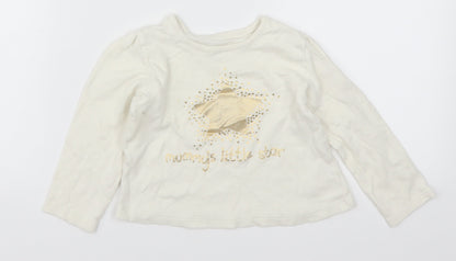 George Baby White   Basic T-Shirt Size 18-24 Months  - Mommy's Little Star