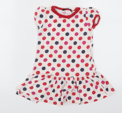 George Girls Red Polka Dot  Skater Dress  Size 18-24 Months  - Blue