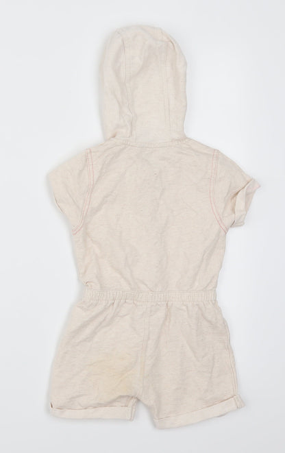 George Girls Beige   Romper One-Piece Size 18-24 Months  - Happy Smile