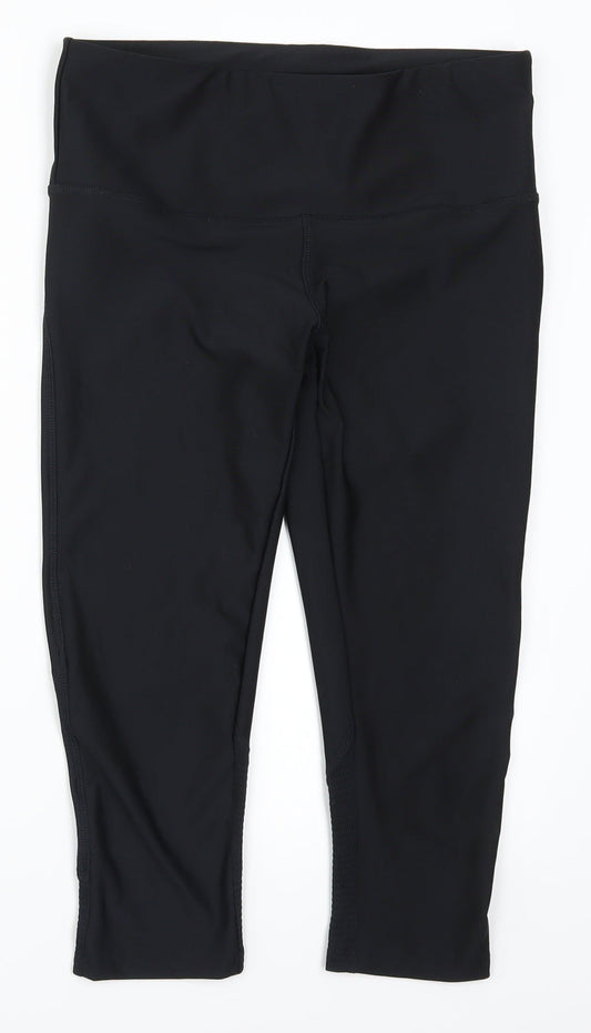 Preworn Womens Black   Cropped Leggings Size 10 L18 in