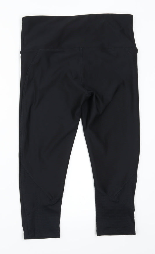 Preworn Womens Black   Cropped Leggings Size 10 L18 in