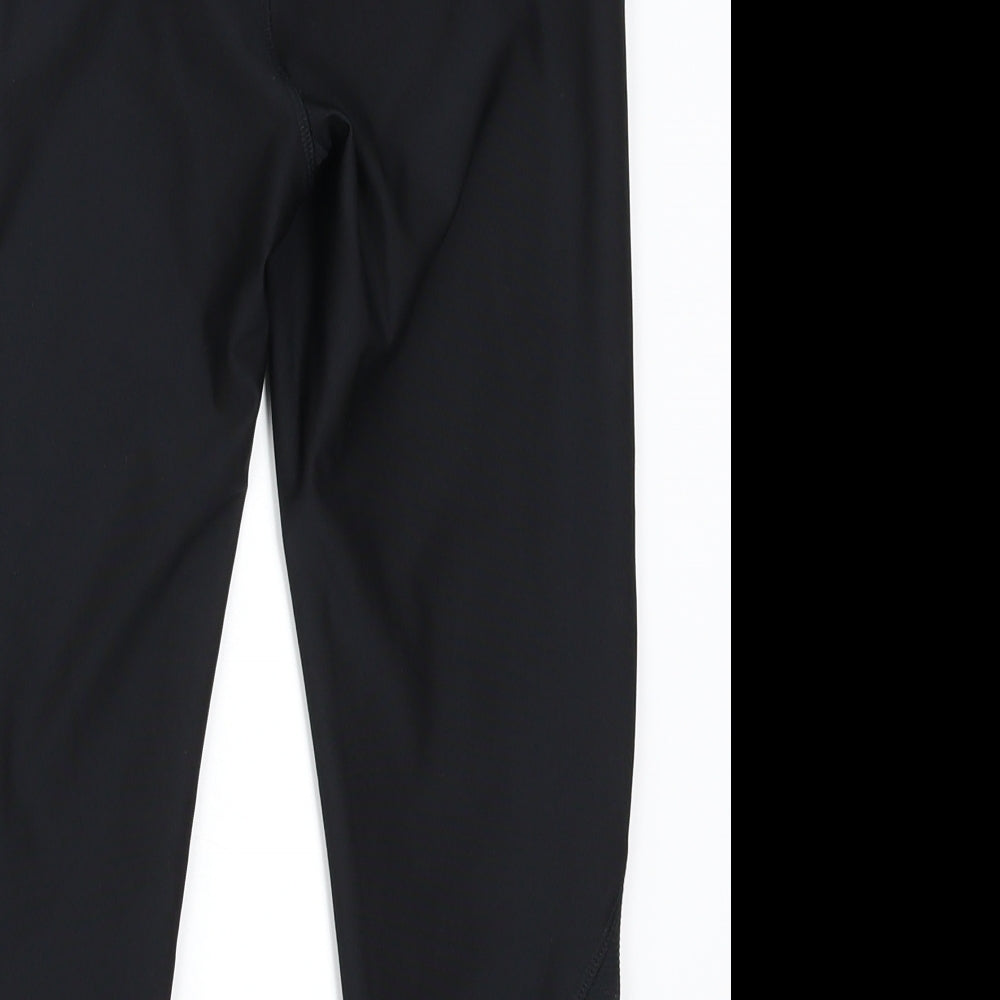 Preworn Womens Black   Cropped Leggings Size 10 L18 in