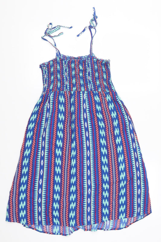 Papaya Womens Blue Geometric  Tank Dress  Size 8