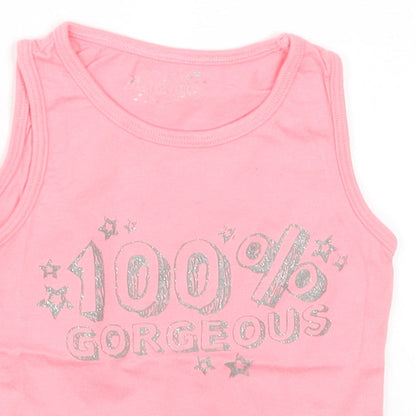 Girl2Girl Girls Pink   Basic Tank Size 2-3 Years  - 100% Gorgeous