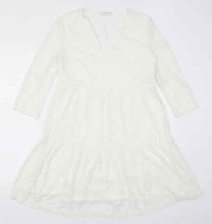 VILA Womens White  Lace Trapeze & Swing  Size S