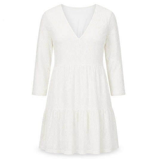 VILA Womens White  Lace Trapeze & Swing  Size S