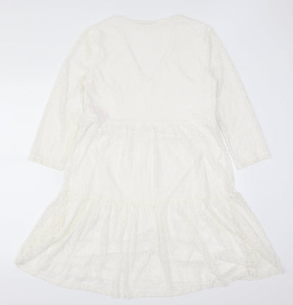VILA Womens White  Lace Trapeze & Swing  Size S