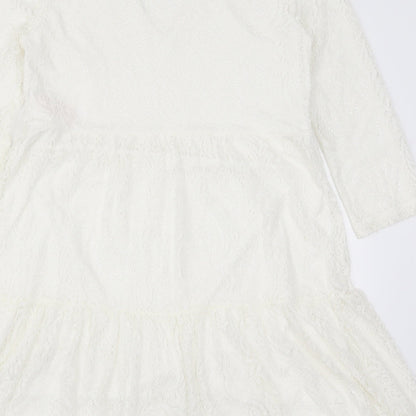 VILA Womens White  Lace Trapeze & Swing  Size S