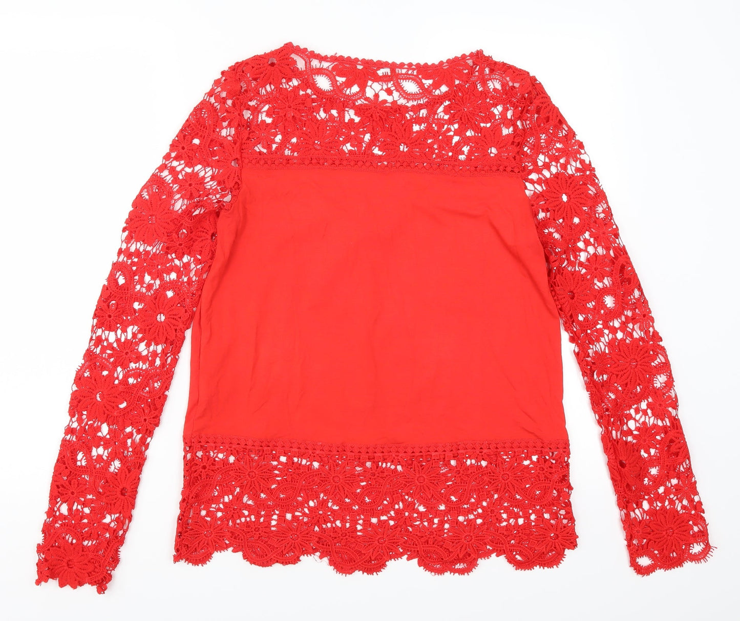 Elite99 Womens Red  Lace Basic T-Shirt Size 10
