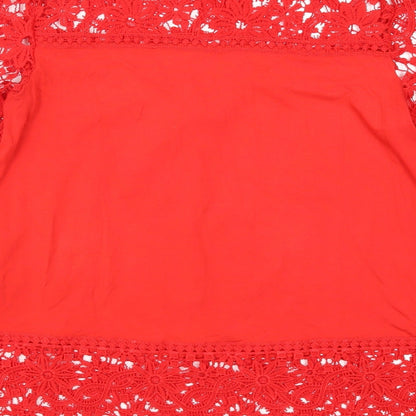 Elite99 Womens Red  Lace Basic T-Shirt Size 10